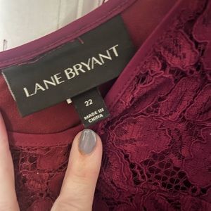 Lane Bryant 22 maroon lace dress